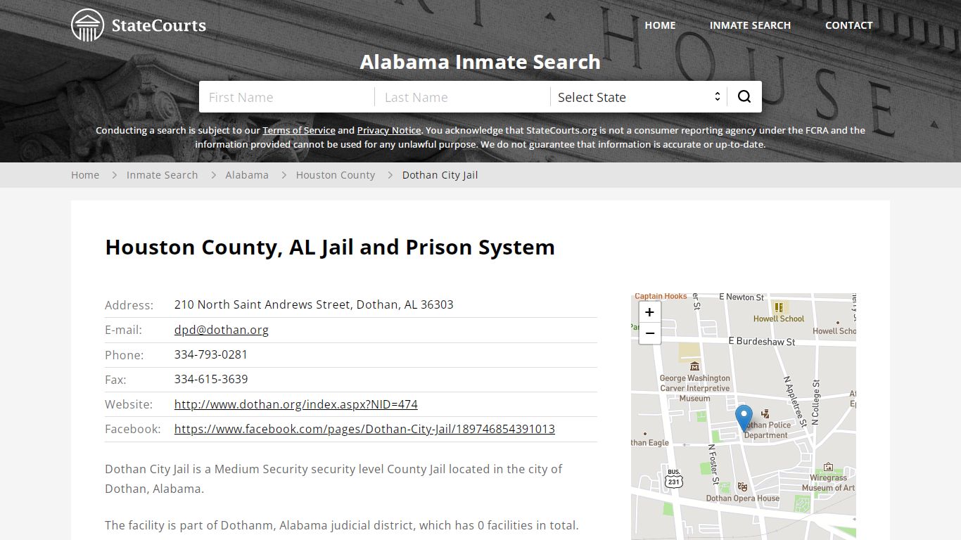 Dothan City Jail Inmate Records Search, Alabama - StateCourts